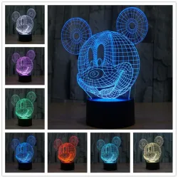 LED 3D lamp - night light - USB - touch switch / remote control - cartoon figuresLights & lighting