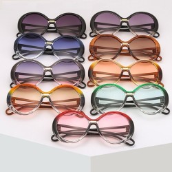 Fashionable round sunglasses - oversized - vintage colorful lens - UV400Sunglasses