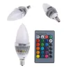 E12 E14 3W RGB LED 15 - candle light bulb with remote control - color changingE14