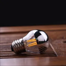 LED bulb - G45 silver mirror globe - dimmable - warm white - 4W - E12 - E14 - E26 - E27 - 10 piecesE27