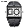SINOBI - fashionable men's quartz watch - double multiple time zone - leather strap