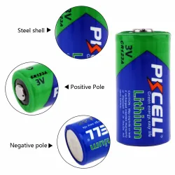 PKCELL - CR123A Li-MnO2 lithium battery - 1500mAh - 3V - 12 piecesBattery