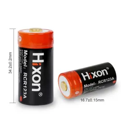 Hixon - RCR123a - 700mAh - 3.7V - 16340 battery - rechargeableBattery