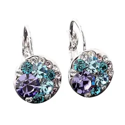 Elegant round earrings - with cubic zirconiaEarrings