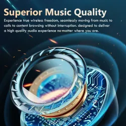 Wireless sports headphones - earbuds - waterproof - Bluetooth- with microphone / 2200Mah charging boxEar- & Headphones