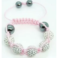 Stylish bracelet with colorful crystal balls / black beads - adjustable - 2 piecesBracelets