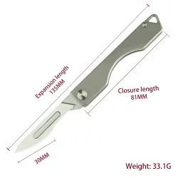 Mini multifunction knife - foldable - detachable blade - titanium alloyKnives & Multitools