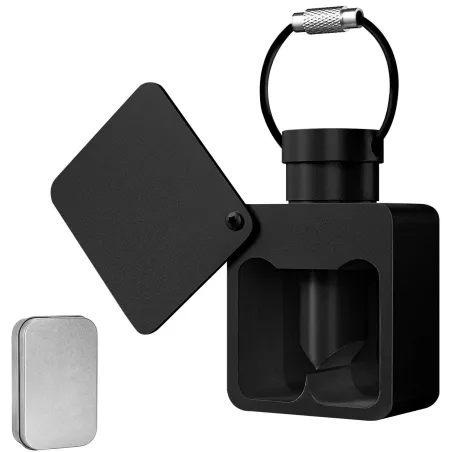 Pills storage box - separator - pills cutter - waterproof container - with key ring - aluminum alloyKeyrings