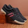 Classic men's shoes - flat canvas sneakers - round toe - lace upShoes