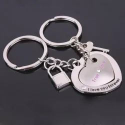 Heart shaped keychain - Love Heart - True Love - 2 piecesKeyrings