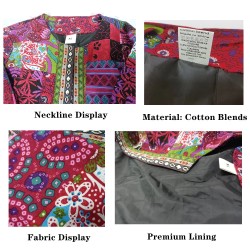 Fashionable loose cardigan - long sleeve summer coat - ethnic floral printJackets