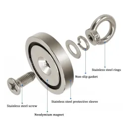 36mm - 50kg - neodymium recovery magnet - metal detector - claw hookMagnets