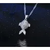 Stylish jewellery set - necklace - earrings - red eyed fish - 925 sterling silver - cubic zirconiaJewellery Sets