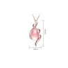 Elegant rose gold necklace - water drop shaped pendant - pink opal - crystalsNecklaces