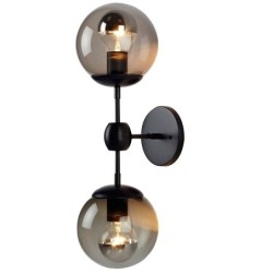 Retro wall light - iron lamp with a ball glass - single / double head - E27