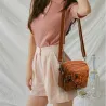 Small shoulder / waist bag - leather - rivets - zippersBags