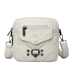 Small shoulder / waist bag - leather - rivets - zippersBags