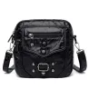 Small shoulder / waist bag - leather - rivets - zippersBags