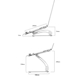 Aluminium holder for 11 - 17 inch tablet & laptop - cooling standStands