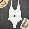 Sexy one piece ribbed swimsuit - Brazilian monokini - with beltBeachwear