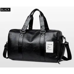 Fashionable travel / sport leather bag - with shoe compartment - large capacityBags