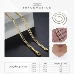 Fashionable necklace - cuban chain - gold & silverNecklaces