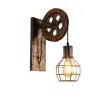 Retro pulley wall light - wooden lampWall lights