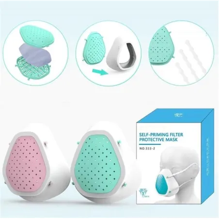 Silicone face mask - 4-layer composite self-priming filter - reusable - dust-proof - anti-bacterialMouth masks