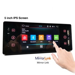 Car radio - camera - remote control - M150 - 1 Din - 5 inch - Bluetooth - Android - Mirror Link - USB