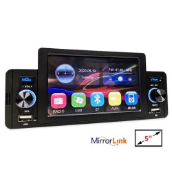 Car radio - M160 - remote - camera - 1 Din - 5 inch - Mirror Link - Bluetooth - Android - IOS - dual USB