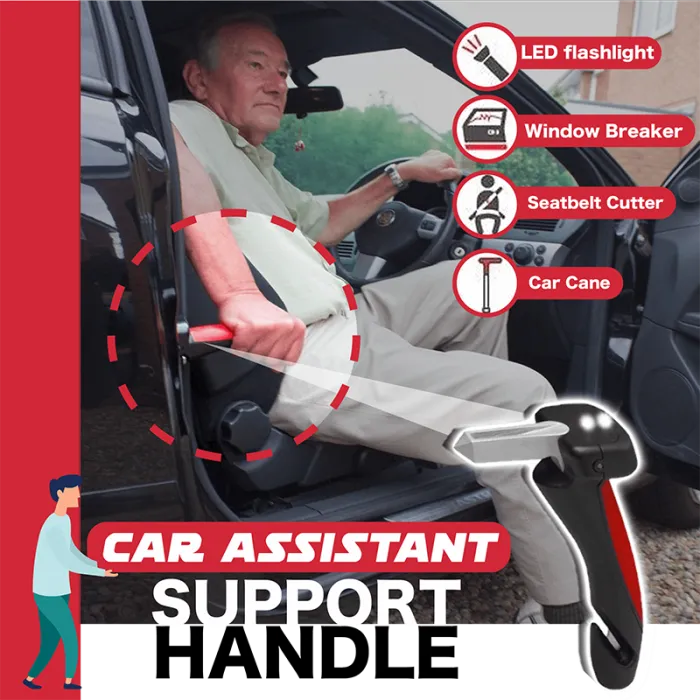 Car support handle - multi-function safety door handle - hammer - window breaker - with LEDInterior accessories