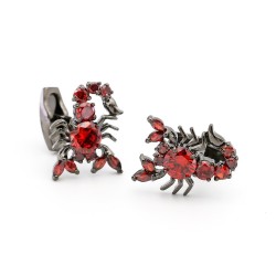 Luxurious cufflinks - silver crystal scorpionsCufflinks