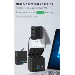 1680mAh li-ion battery - with charger - for GoPro Hero 5 / 6 / 7Battery & Chargers