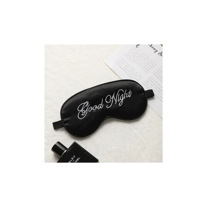 Sleeping eye mask - blindfold - "Good Night" print - silkSleeping masks