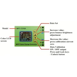 MPT-7210A - aluminum alloy - MPPT solar panel charge controller / LCD displaySolar