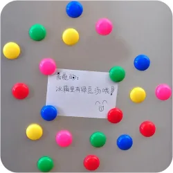 Round magnetic buttons - fridge magnets - 10 piecesFridge magnets