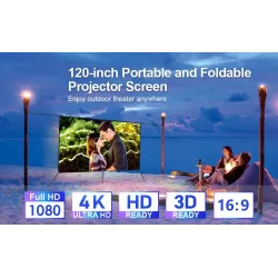 PS7 - 120 inch - 16:9 projection screen - reflective foldable projector screenProjectors