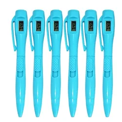 Colorful ball pens - with electronic watch - refills - 6 piecesPens & Pencils