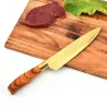 Professional gold plated kitchen knives - peeler - stainless steel - wooden handle - 6 pieces setSteel