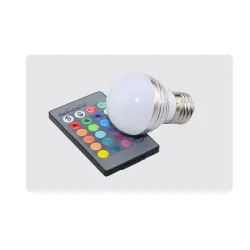 LED RGB magic bulb - 16 changing colors - with IR remote control - E27 - 5W - 7WE27