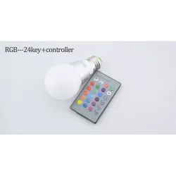 LED RGB magic bulb - 16 changing colors - with IR remote control - E27 - 5W - 7WE27