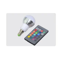 LED RGB magic bulb - 16 changing colors - with IR remote control - E27 - 5W - 7WE27
