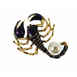 Enamel brooch - scorpion with pearlBrooches