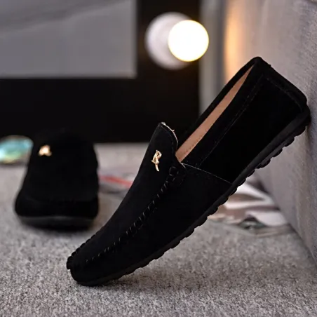 Elegant slip on loafers - blackShoes