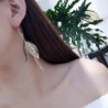 Hollow leafs long earrings - with zircon / pearlsEarrings