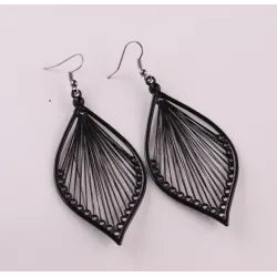 Long black leaf earringsEarrings
