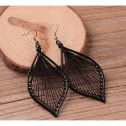 Long black leaf earringsEarrings
