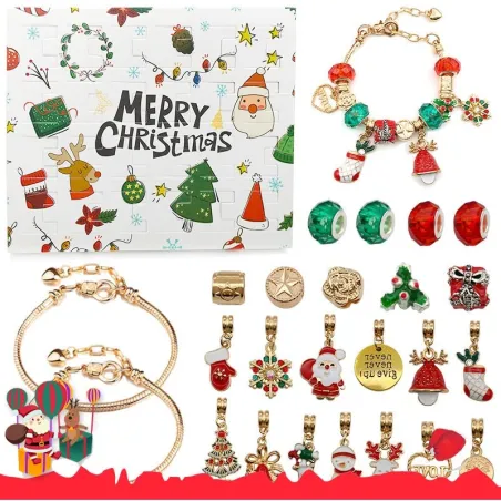 Christmas advent calendar - with jewelry - bracelet making kit - earringsChristmas