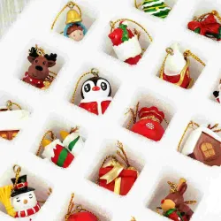 Christmas advent calendar - with hanging christmas tree ornaments - 24 piecesChristmas