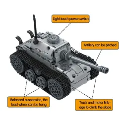 Military electric tank - building blocks - touch power switch - educational toy - 378 piecesConstruction